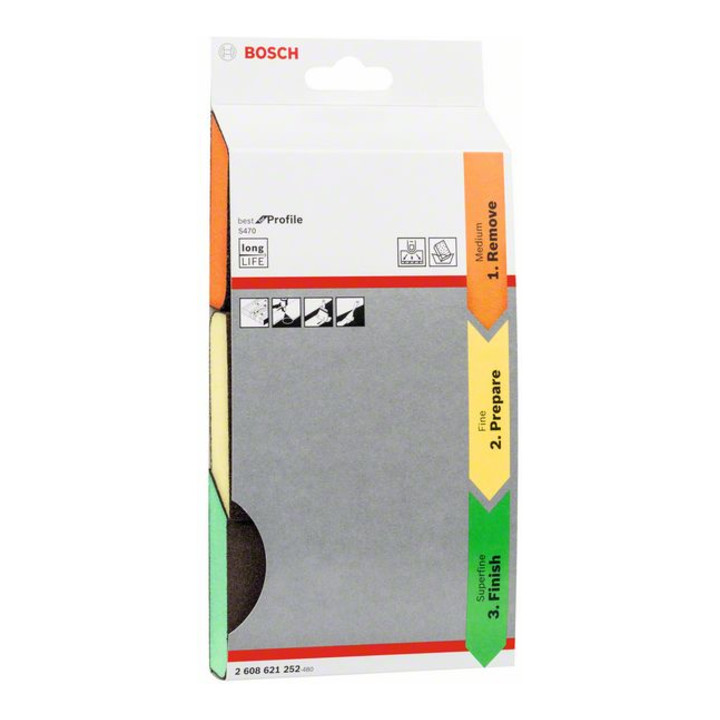 Bosch Schleifschwamm-Set S470 Best for Profile 3-teilig 69 x 97 x 26 mm M, F SF