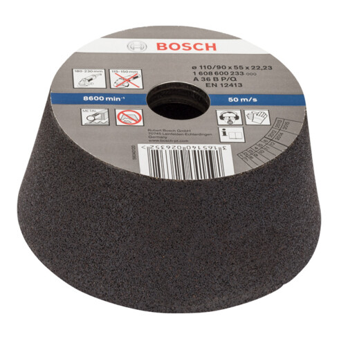 Bosch Schleiftopf für Nass- und Winkelschleifer konisch-Metall/Guss