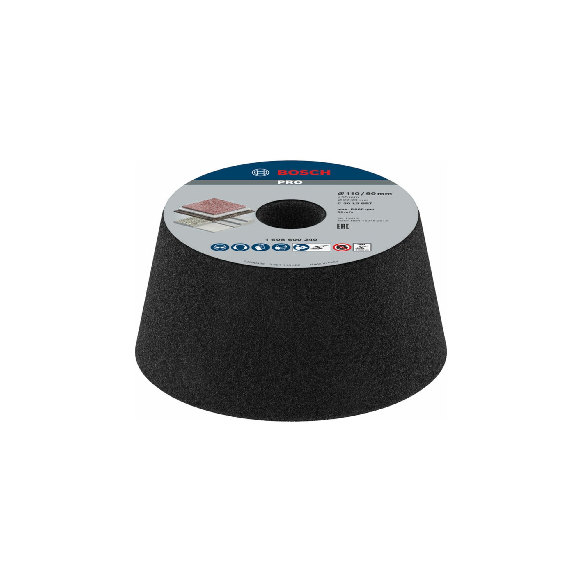 BOSCH Schleiftopf konisch-Stein/Beton 90 mm 110 mm 55 mm 36