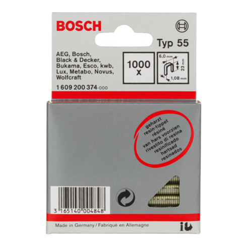Bosch Schmalrückenklammer Typ 55 geharzt 6 x 1,08 x 23 mm