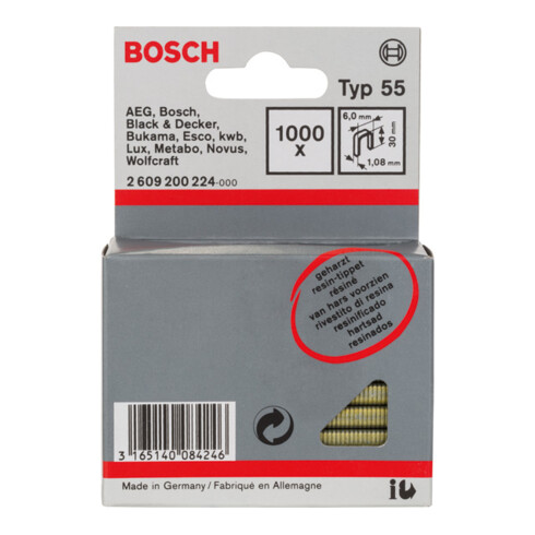 Bosch Schmalrückenklammer Typ 55 geharzt 6 x 1,08 x 30 mm