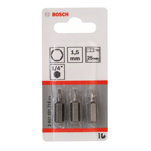 Bosch Innensechskant Bit, L25 mm, 1/4" Antrieb, 3er Pack