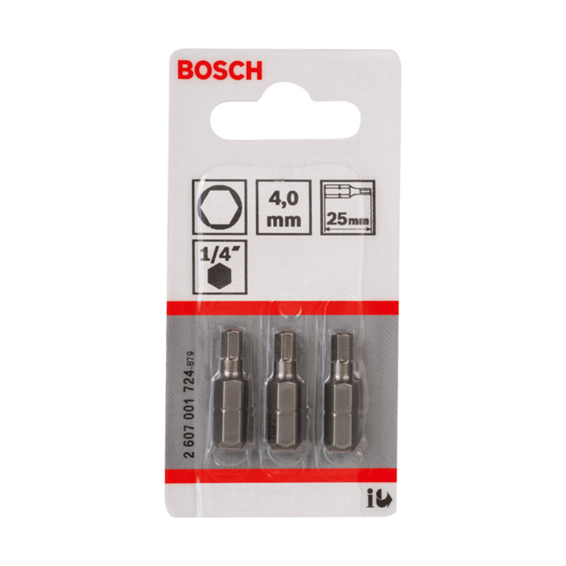 Bosch Innensechskant Bit, L25 mm, 1/4" Antrieb, 3er Pack