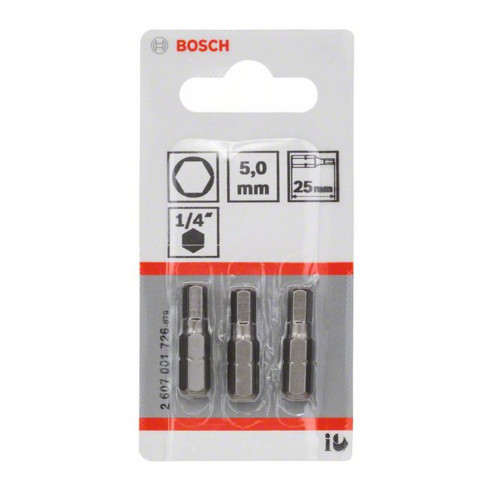 Bosch Innensechskant Bit, L25 mm, 1/4" Antrieb, 3er Pack