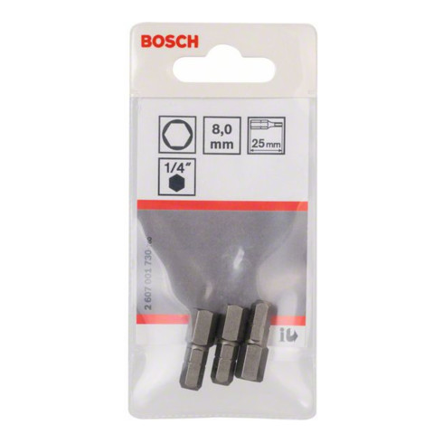 Bosch Innensechskant Bit, L25 mm, 1/4" Antrieb, 3er Pack