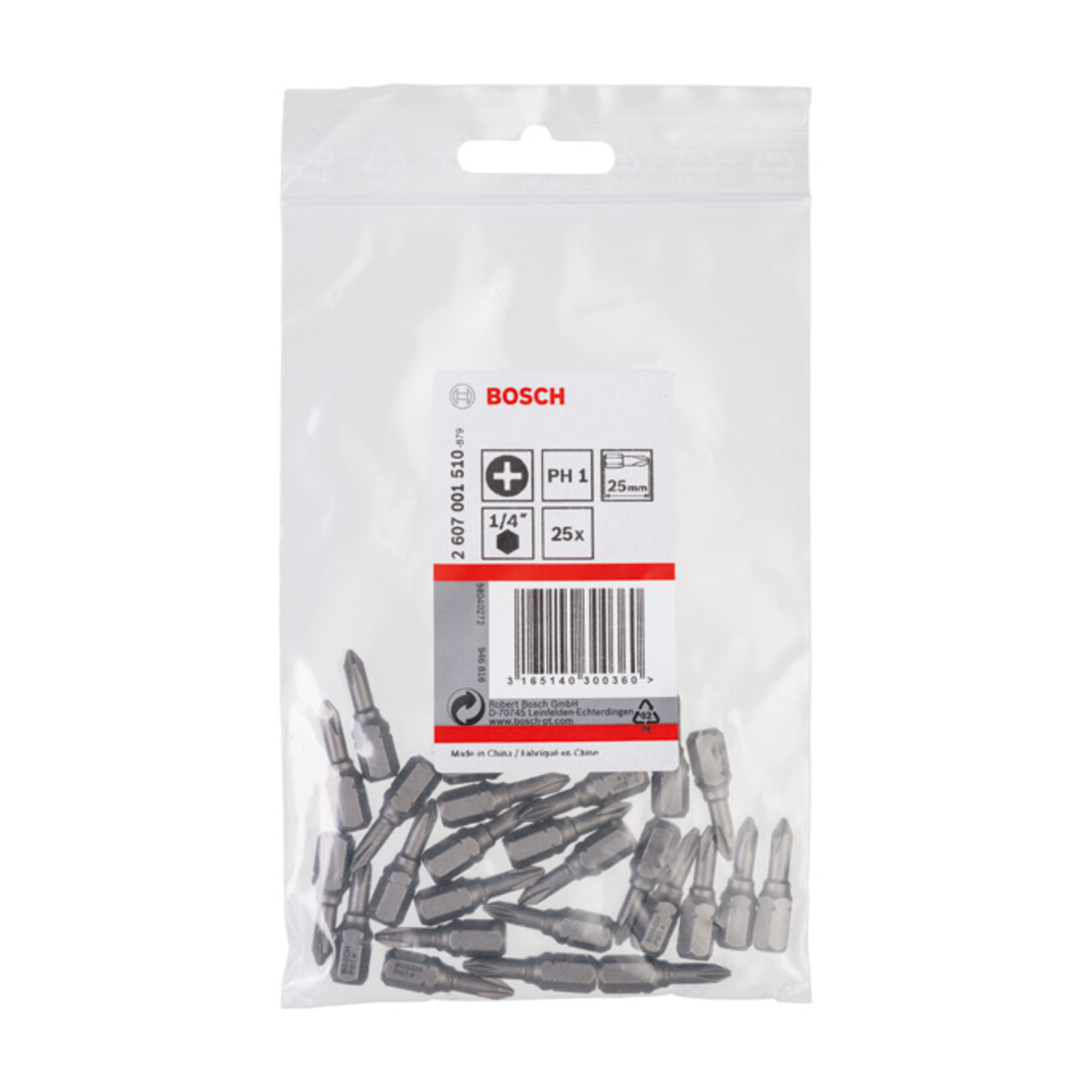 Bosch Phillips Bit, L25 mm, 1/4" Antrieb, 25er Pack