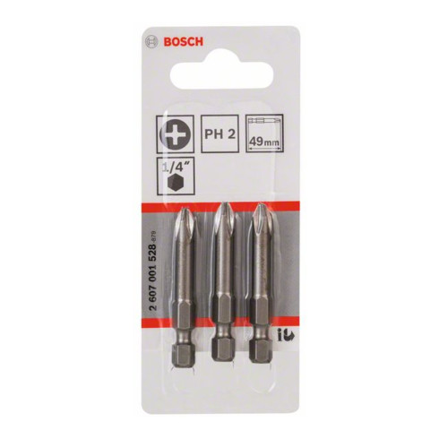 Bosch Phillips Bit, L49 mm, 1/4" Antrieb, 3er Pack