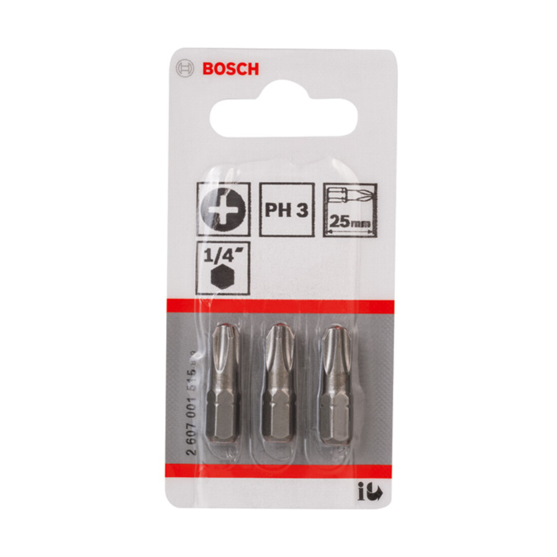 Bosch Phillips Bit, L25 mm, 1/4" Antrieb, 3er Pack