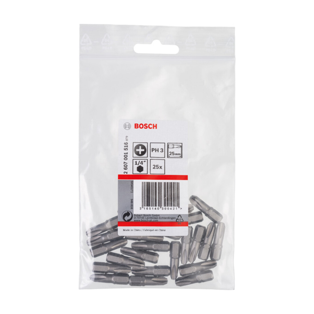 Bosch Phillips Bit, L25 mm, 1/4" Antrieb, 25er Pack