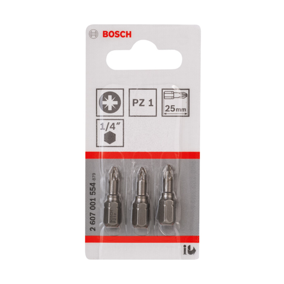 Bosch Pozidriv Bit, L25 mm, 1/4" Antrieb, extra hart, 3er Pack