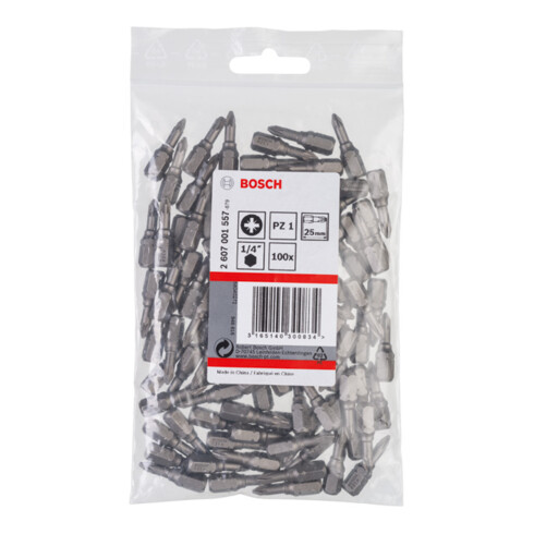 Bosch Pozidriv Bit, L25 mm, 1/4" Antrieb, extra hart, 10er Pack
