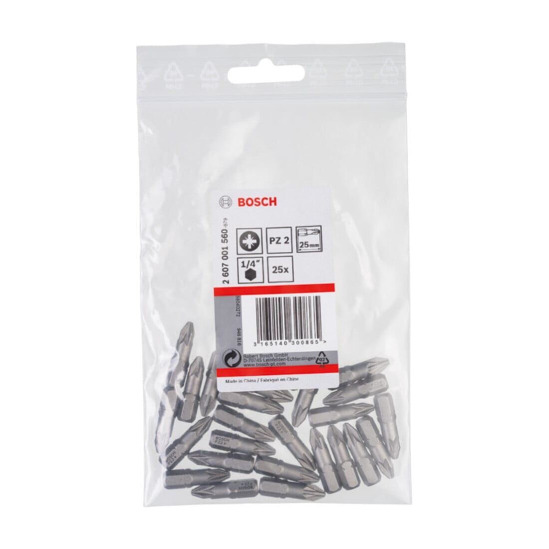 Bosch Pozidriv Bit, L25 mm, 1/4" Antrieb, extra hart, 3er Pack
