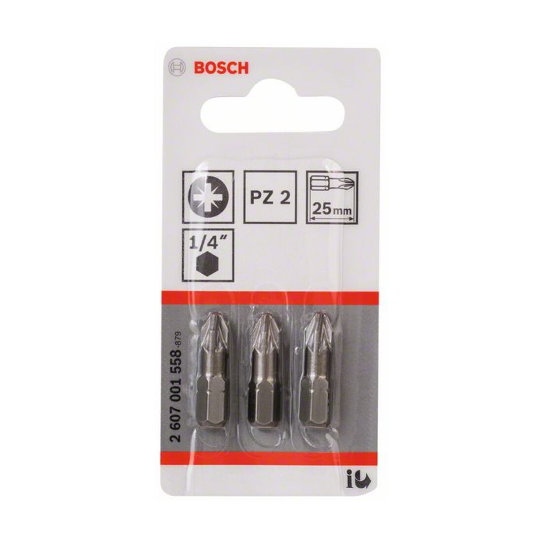 Bosch Pozidriv Bit, L25 mm, 1/4" Antrieb, extra hart, 3er Pack