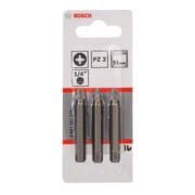 Bosch Pozidriv Bit, L51 mm, 1/4" Antrieb, extra hart, 3er Pack-3
