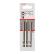 Bosch Pozidriv Bit, L89 mm, 1/4" Antrieb, extra hart, 3er Pack-3