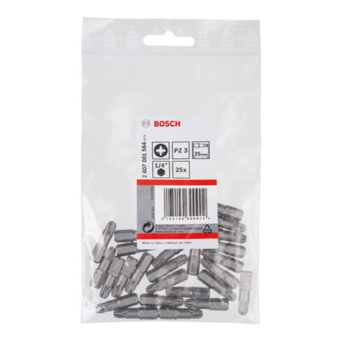 Bosch Schrauberbit Extra-Hart PZ 3, 25 mm, 25er-Pack