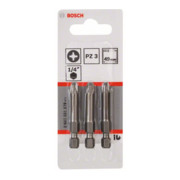Bosch Pozidriv Bit, L49 mm, 1/4" Antrieb, extra hart, 3er Pack-3