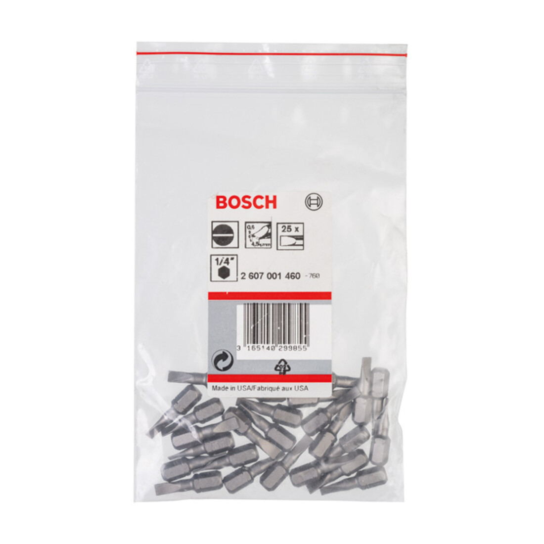 Bosch Schrauberbit Extra-Hart, S 0,6 x 4,5, 25 mm