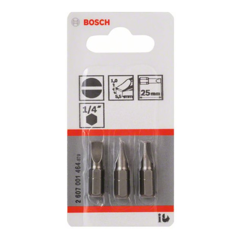 Bosch Schrauberbit Extra-Hart, S 1,0 x 5,5, 25 mm