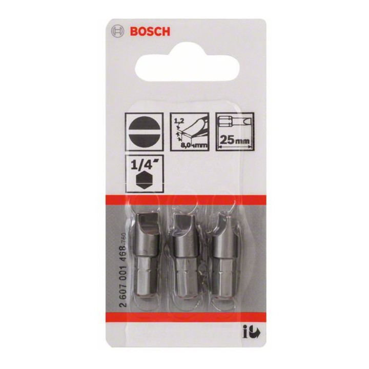 Bosch Schrauberbit Extra-Hart, S 1,2 x 8,0, 25 mm