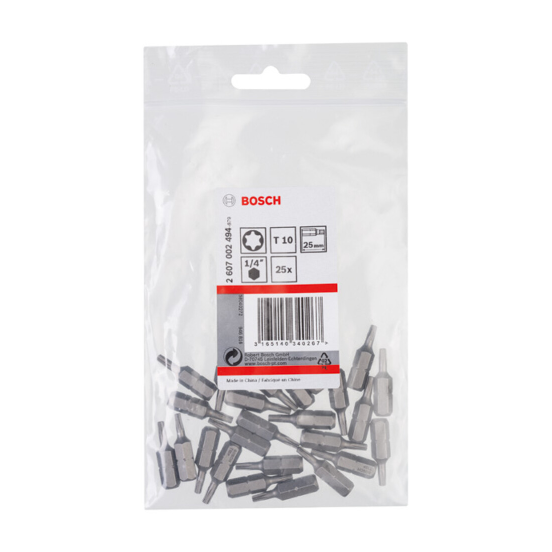 Bosch Schrauberbit Extra-Hart T10 25 mm