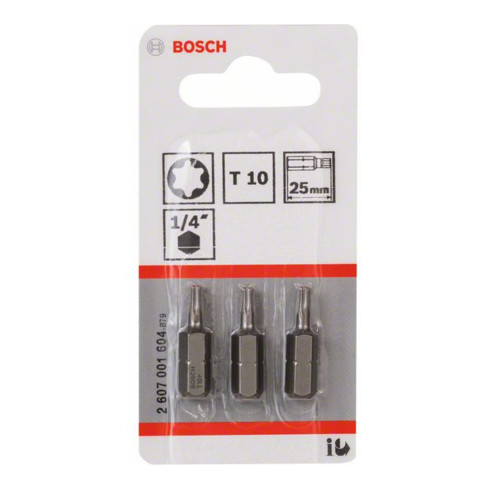 Bosch Torx Bit, L25 mm, 1/4" Antrieb, extra hart, 3er Pack
