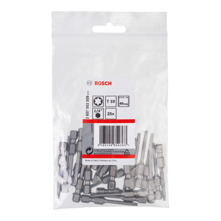 Bosch Schrauberbit Extra-Hart, T10, 49 mm