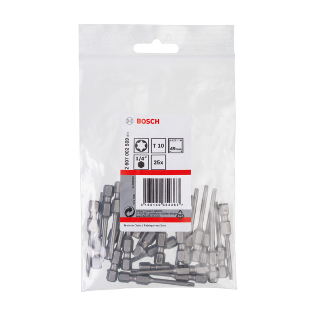Bosch Schrauberbit Extra-Hart, T10, 49 mm