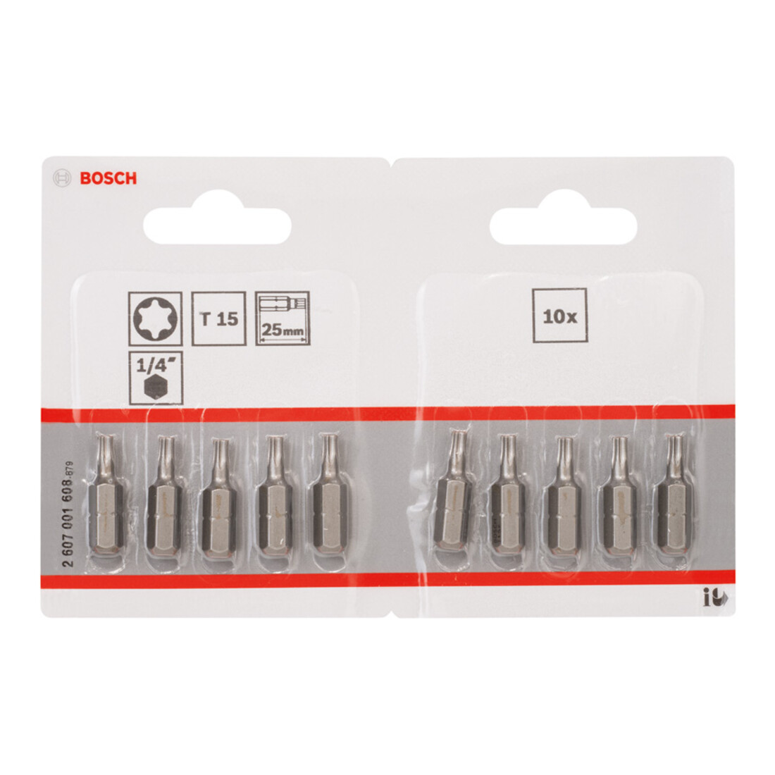 Bosch TX Bit, L25 mm, 1/4" Antrieb, extra hart, 10er Pack