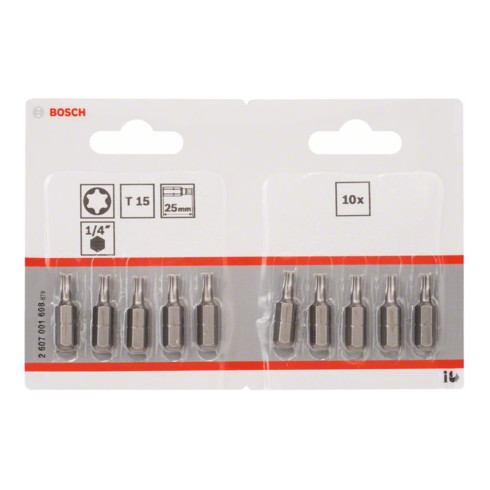 Bosch Torx Bit, L25 mm, 1/4" Antrieb, extra hart, 10er Pack