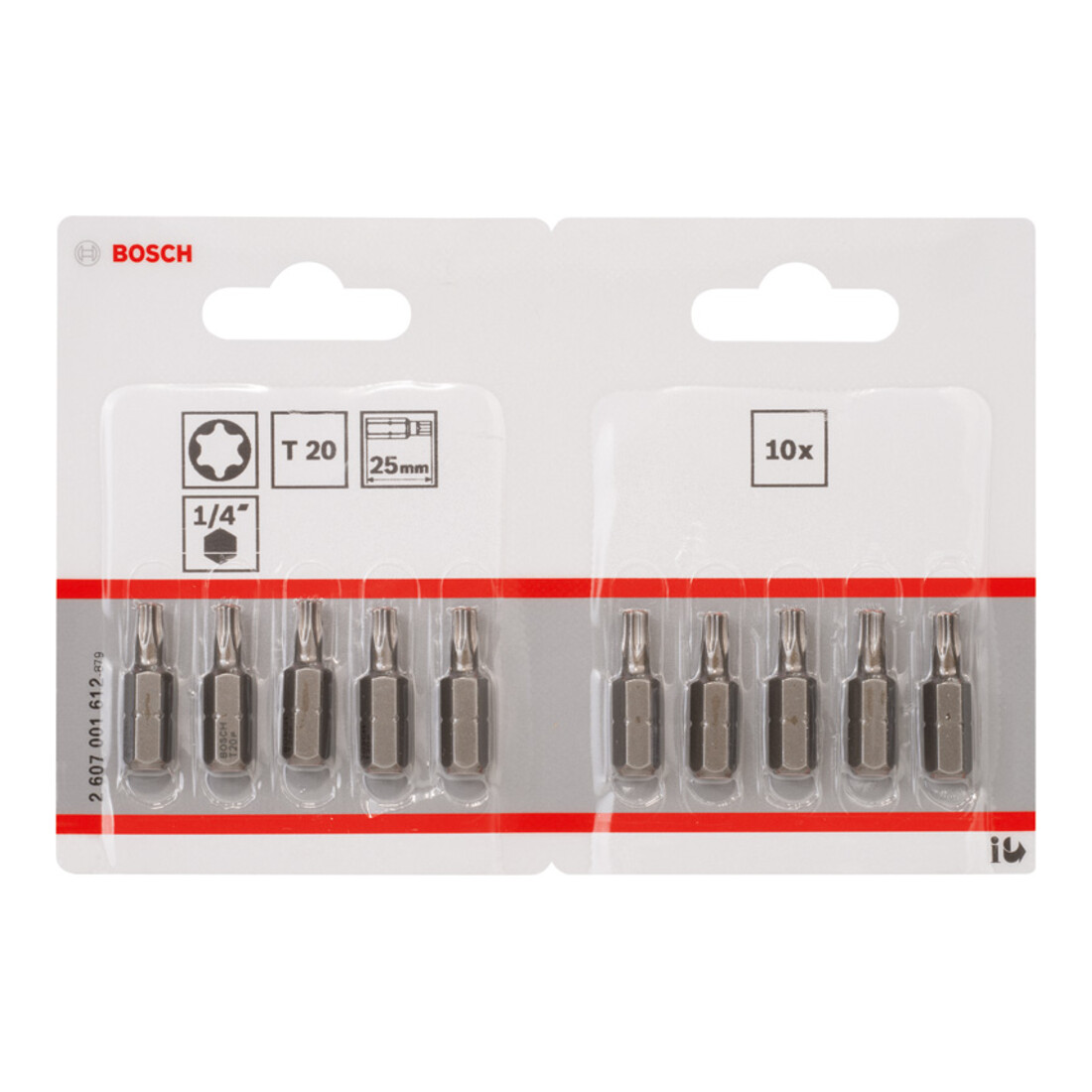 Bosch TX Bit, L25 mm, 1/4" Antrieb, extra hart, 10er Pack