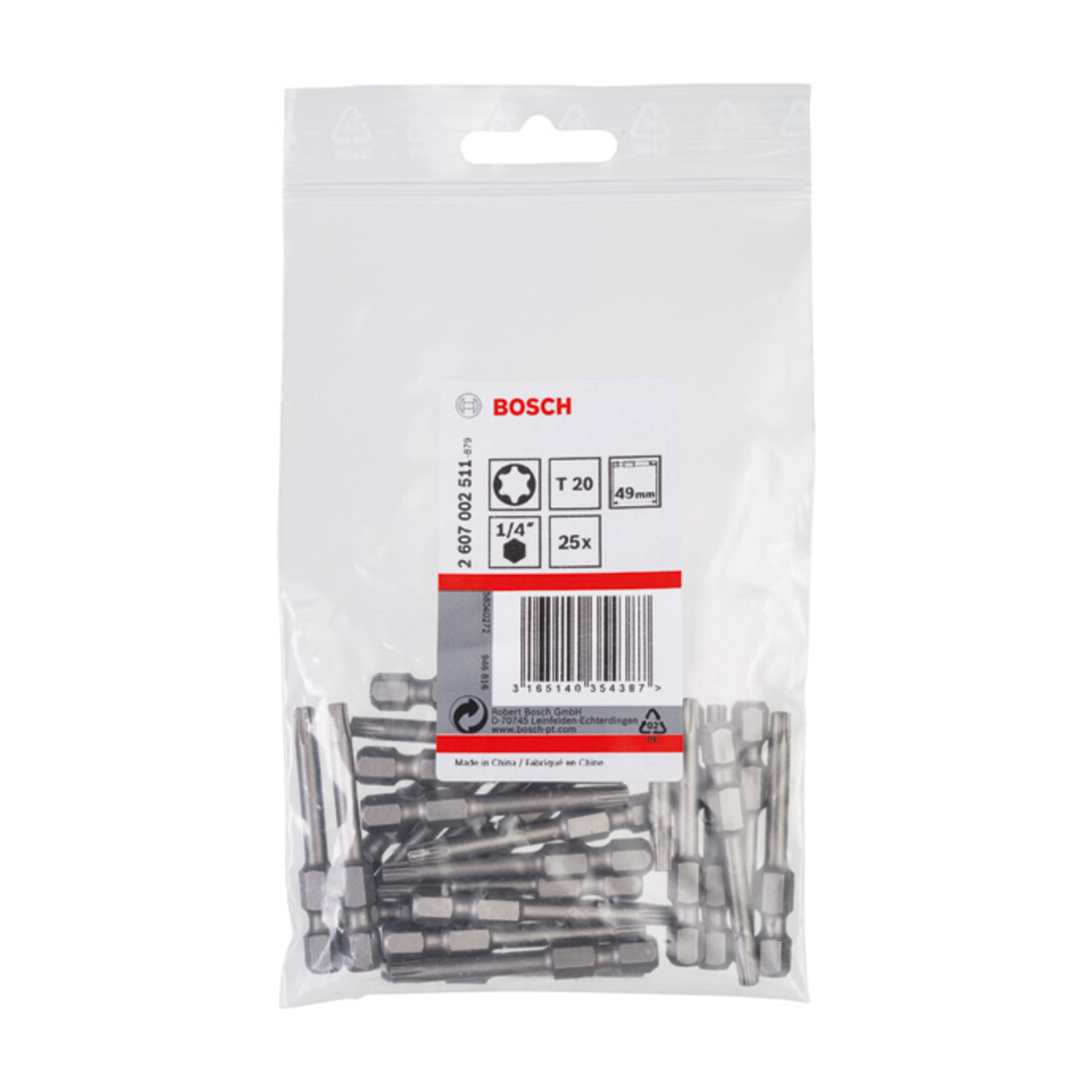Bosch Schrauberbit Extra-Hart, T20, 49 mm