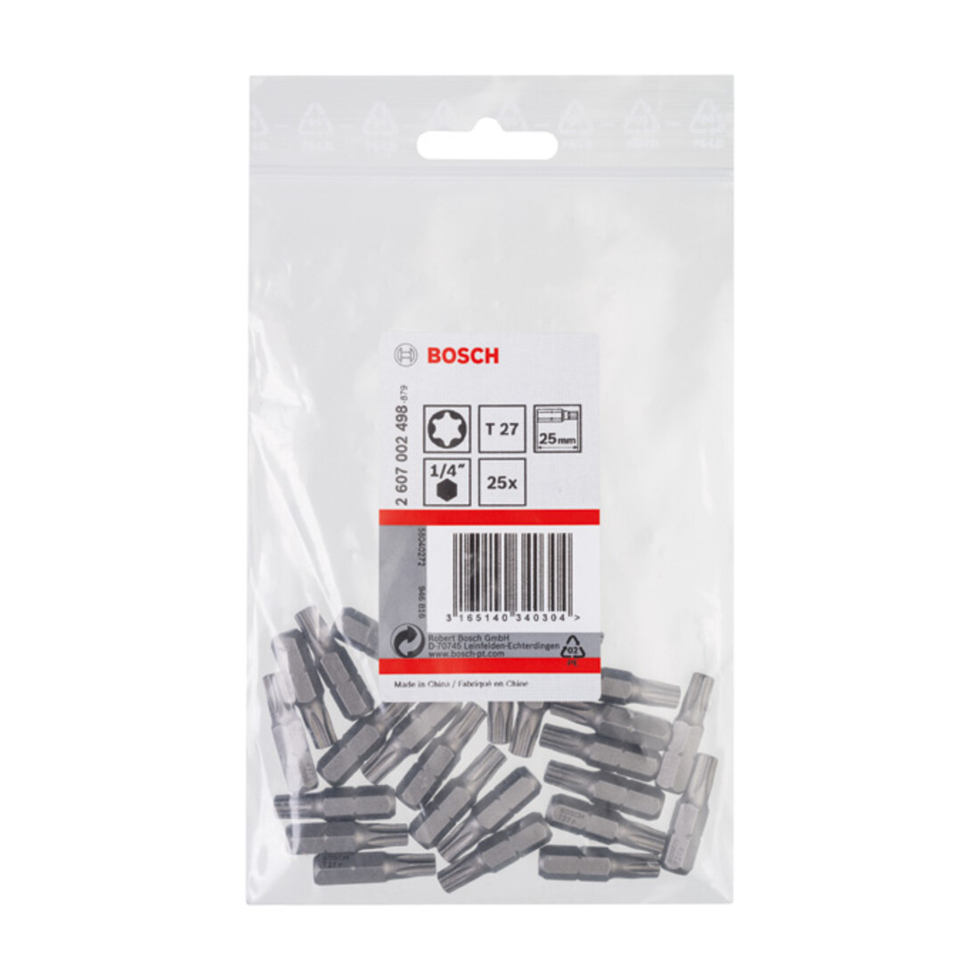 Bosch TX Bit, L25 mm, 1/4" Antrieb, extra hart, 3er Pack