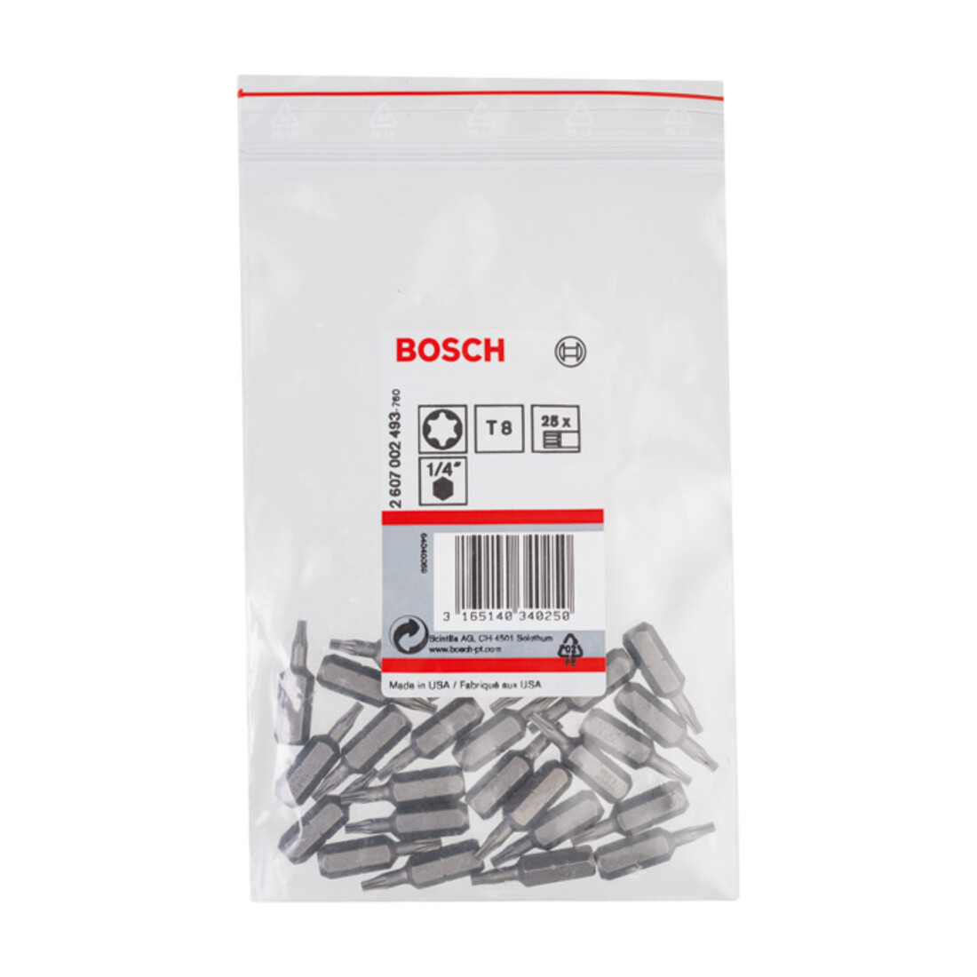 Bosch Schrauberbit Extra-Hart T8 25 mm