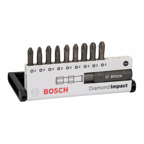 Bosch Schrauberbit-Set Diamond Impact (gemischt), 25 mm, PZ2, PZ3