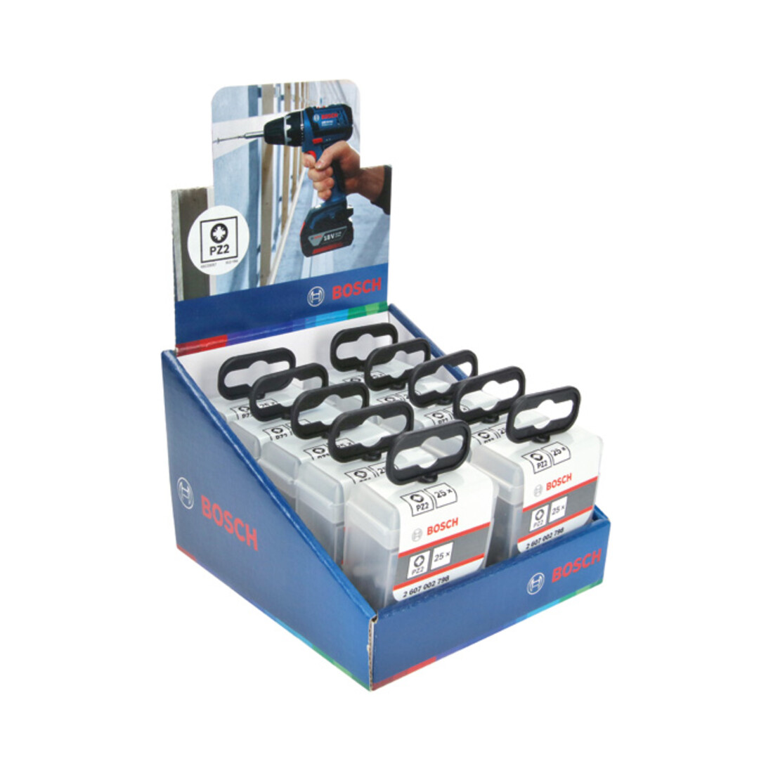 Bosch Schrauberbit-Set, Extra Hard PZ2, 25 Stk., 25 mm
