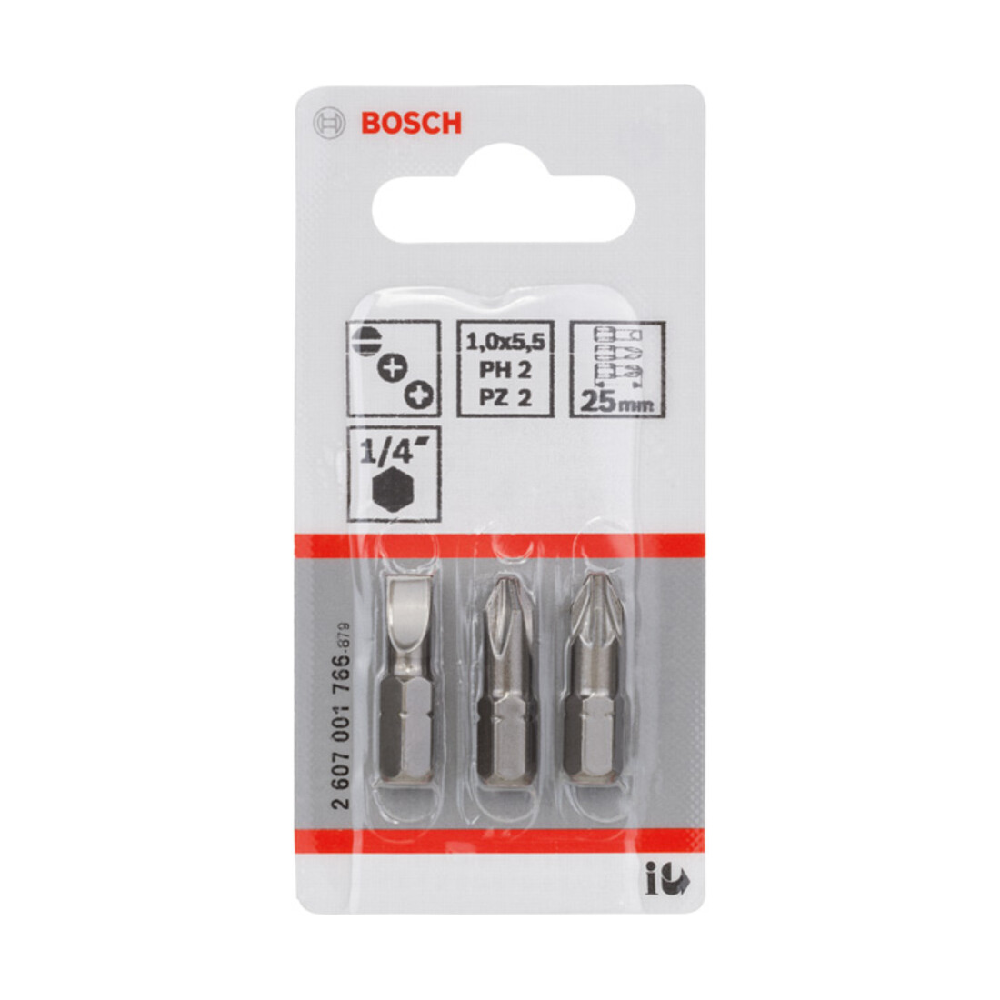 Bosch Schrauberbit-Set Extra-Hart (gemischt), S 1,0x5,5, PH2, PZ2, 25 mm
