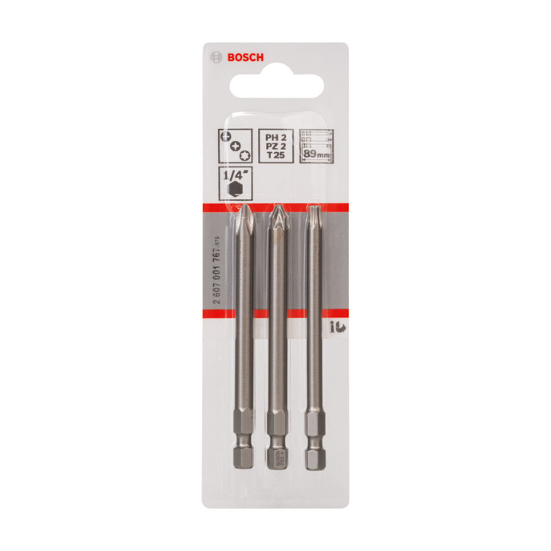 Bosch Schrauberbit-Set Extra-Hart, PH2, PZ2, T25, 89 mm