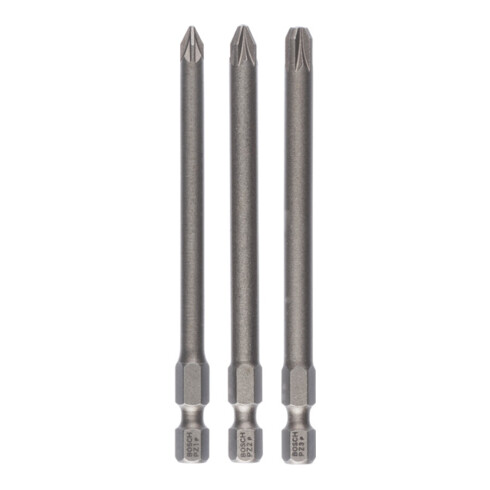 Bosch Schrauberbit-Set Extra-Hart, PZ1, PZ2, PZ3, 89 mm