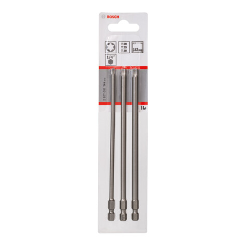 Bosch Schrauberbit-Set Extra-Hart, T20, T25, T30, 152 mm