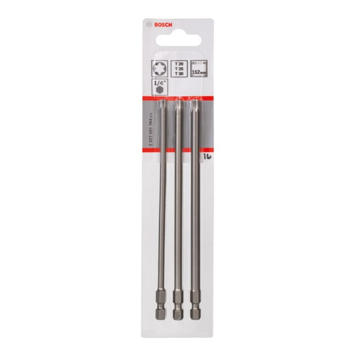 Bosch Schrauberbit-Set Extra-Hart, T20, T25, T30, 152 mm