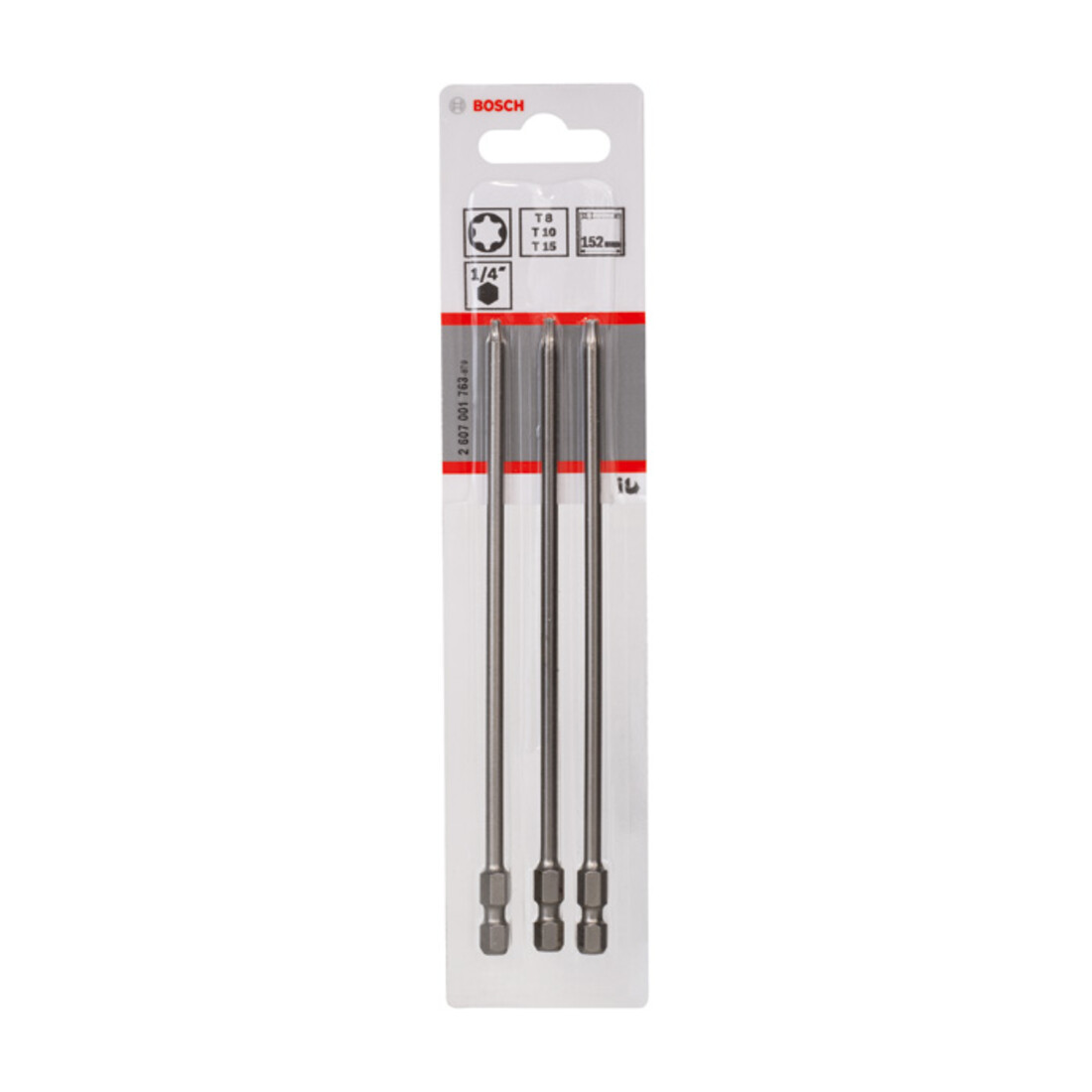 Bosch Schrauberbit-Set Extra-Hart, T8, T10, T15, 152 mm