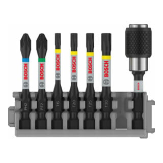 Bosch Schrauberbit-Set Impact Control 7-teilig PH2 PZ2 T15 T20 T25,T30 50 mm