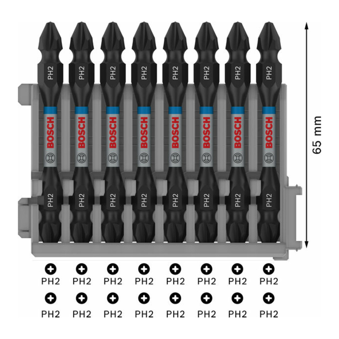 Bosch Schrauberbit-Set Impact Control 7-teilig PH2 PZ2 T15 T20 T25,T30 50 mm