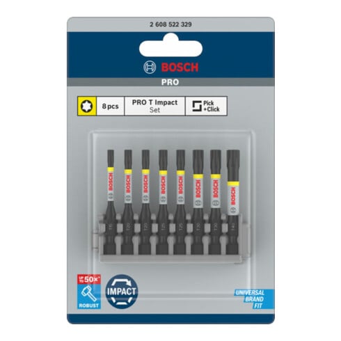 Bosch Schrauberbit-Set Impact Control 8-teilig 1 x T15 T40 2x T20 T25 T30 50 mm