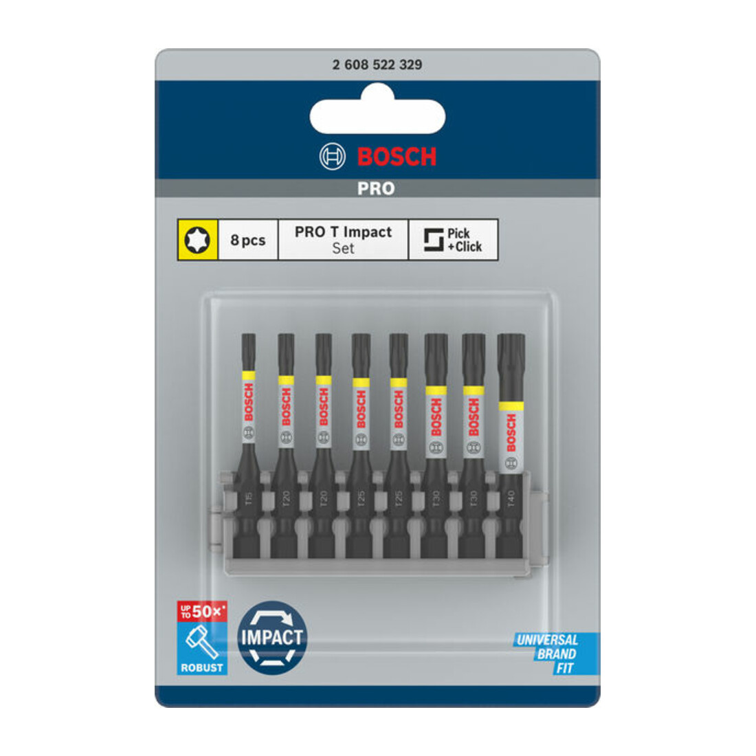 Bosch Schrauberbit-Set Impact Control 8-teilig 1 x T15 T40 2x T20 T25 T30 50 mm