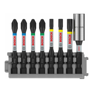 Bosch Schrauberbit-Set Impact Control 8-teilig 2 x PH2 2x PZ2 T20 T25 T30 50 mm