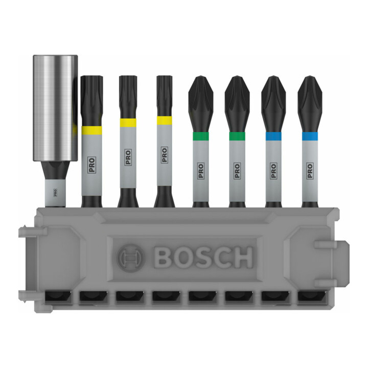 Bosch Schrauberbit-Set Impact Control 8-teilig 2 x PH2 2x PZ2 T20 T25 T30 50 mm