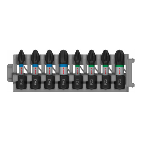 Bosch Schrauberbit-Set Impact Control 8-teilig PH1 3x PH2 PH3 2 x PZ2 PZ3 25 mm