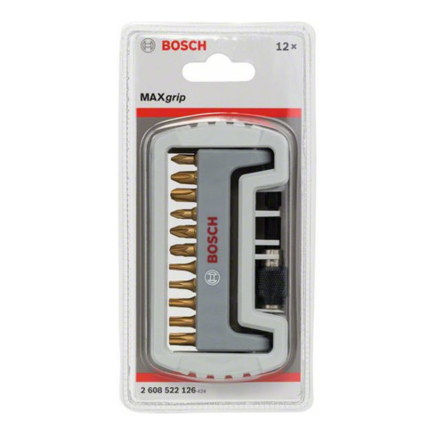 Bosch Schrauberbit-Set Max Grip 11-teilig PH PZ T, Schnellwechselhalter